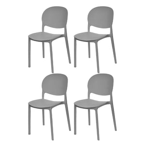 Sedia in Termoplastica Kit 4pz Sedie Impilabili Resistenti Sala da Pranzo Cucina
