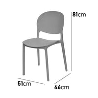 Sedia in Termoplastica Kit 4pz Sedie Impilabili Resistenti Sala da Pranzo Cucina