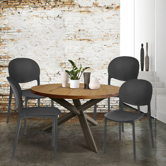 Sedia in Termoplastica Kit 4pz Sedie Impilabili Resistenti per Sala da Pranzo, Cucina , Terrazzo