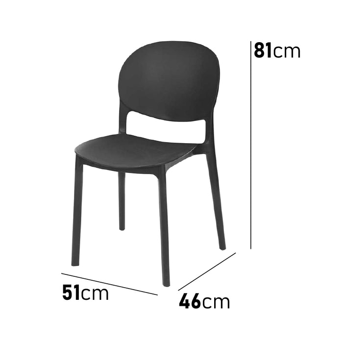 Sedia in Termoplastica Kit 4pz Sedie Impilabili Resistenti per Sala da Pranzo, Cucina , Terrazzo