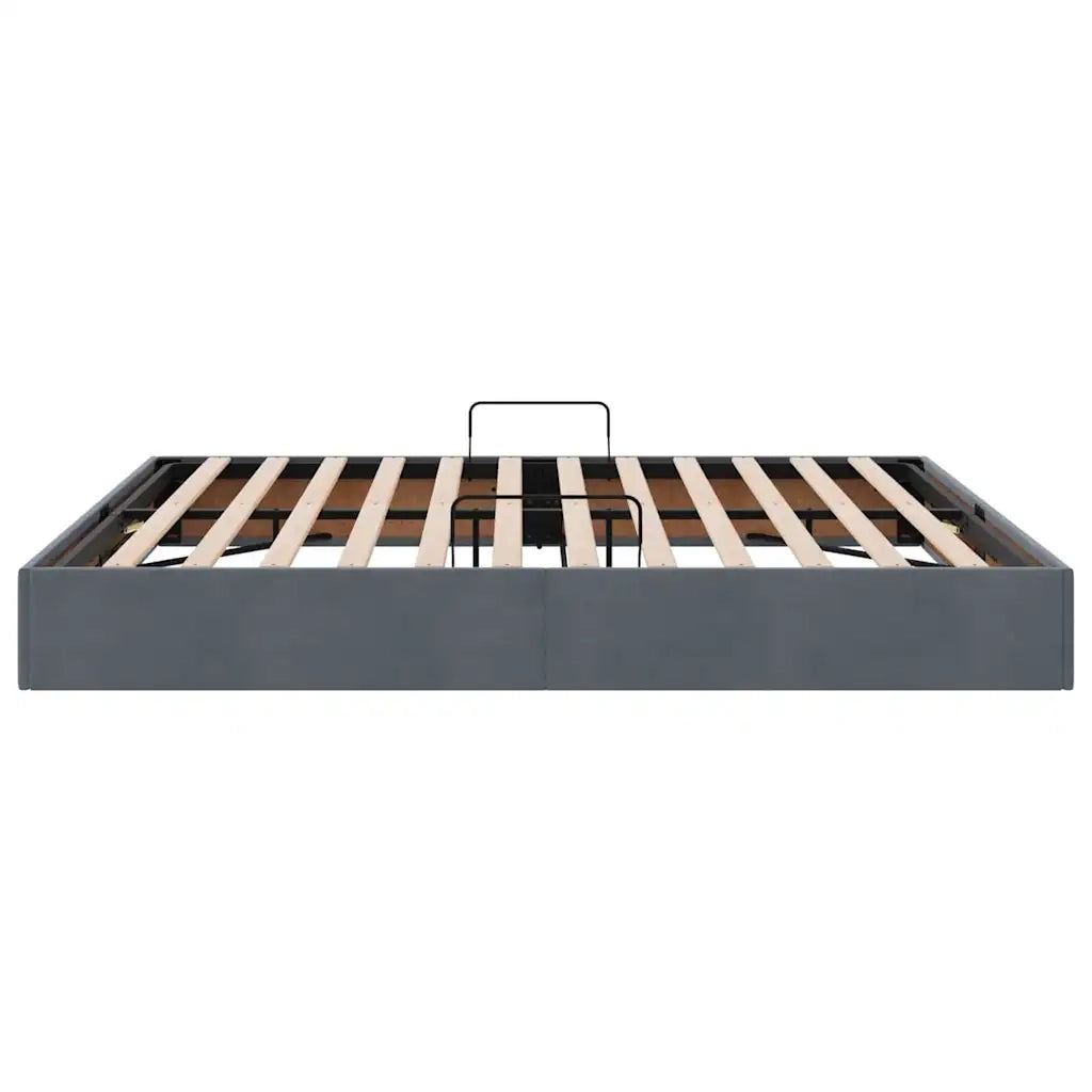 Letto con Contenitore Grigio Scuro 180 x 200 cm Velluto 3370128