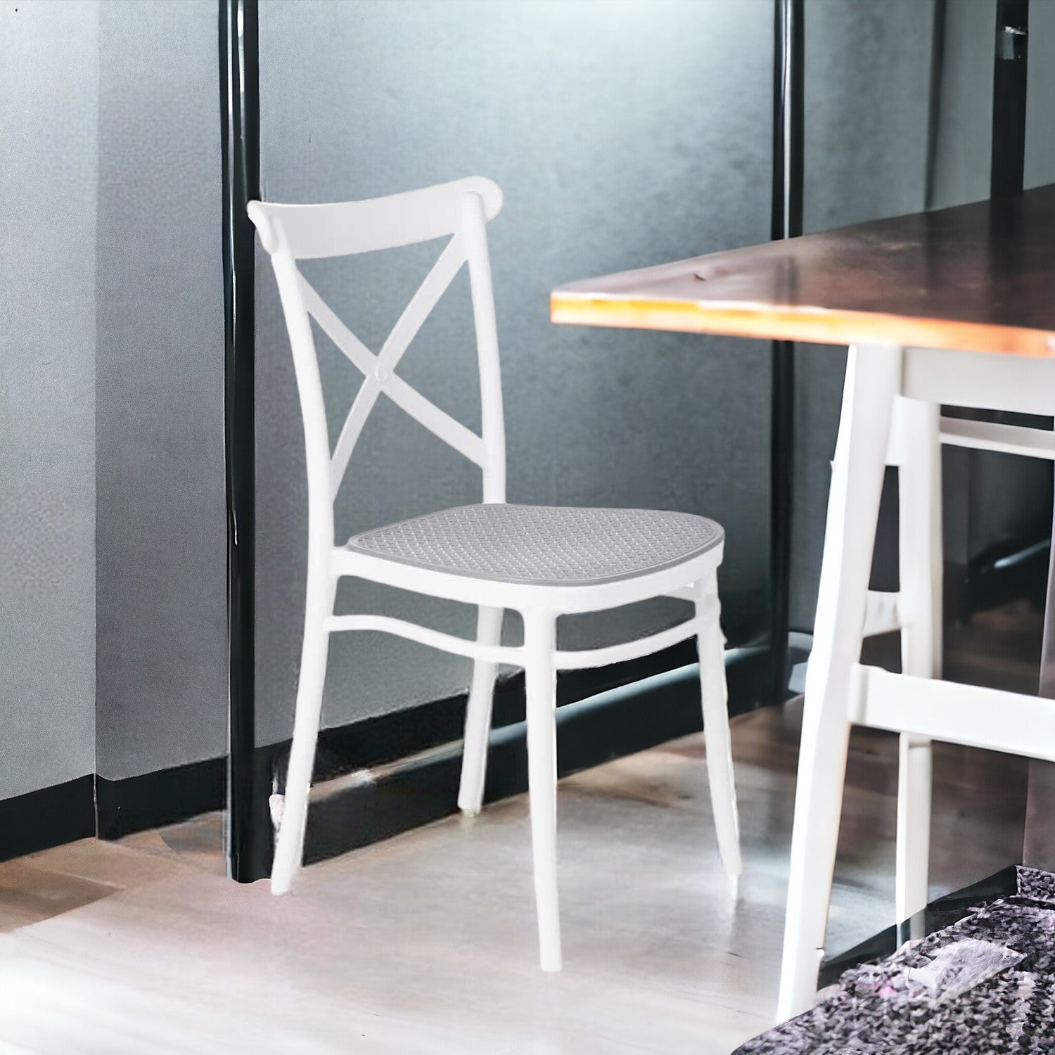 Sedia da Sala Cucina Kit 4pz Plastica Resistente Sedie Ideali per uso Interno/Esterno