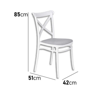 Sedia da Sala Cucina Kit 4pz Plastica Resistente Sedie Ideali per uso Interno/Esterno