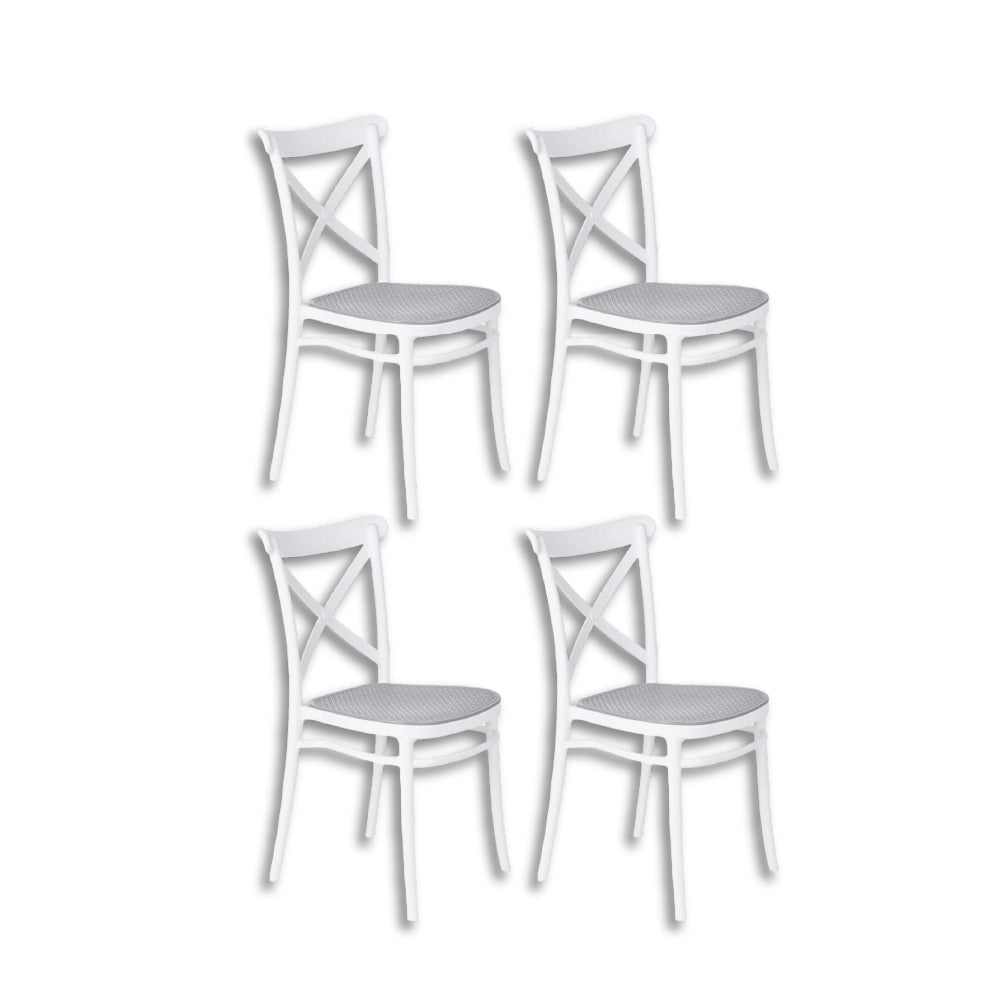 Sedia da Sala Cucina Kit 4pz Plastica Resistente Sedie Ideali per uso Interno/Esterno