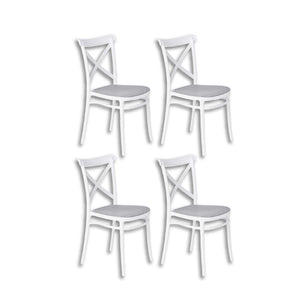 Sedia da Sala Cucina Kit 4pz Plastica Resistente Sedie Ideali per uso Interno/Esterno