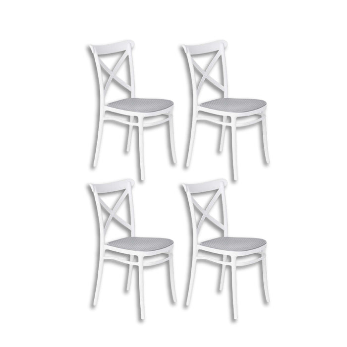 Sedia da Sala Cucina Kit 4pz Plastica Resistente Sedie Ideali per uso Interno/Esterno