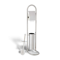 Piantana Bagno Porta Rotolo Porta Scopino Cromato H. 80 cm Salvaspazio