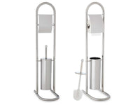 Piantana Bagno Porta Rotolo Porta Scopino Cromato H. 80 cm Salvaspazio