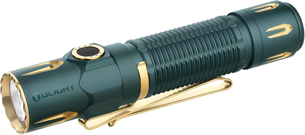 Warrior 3S Potente Torcia Max 2,300 Lumen, 300 Metri, 6 Uscite, 130 ore di Funzionamento Torcia con Doppio Interruttore a Led per Esterni, Forze Dell'ordine (Nero)
