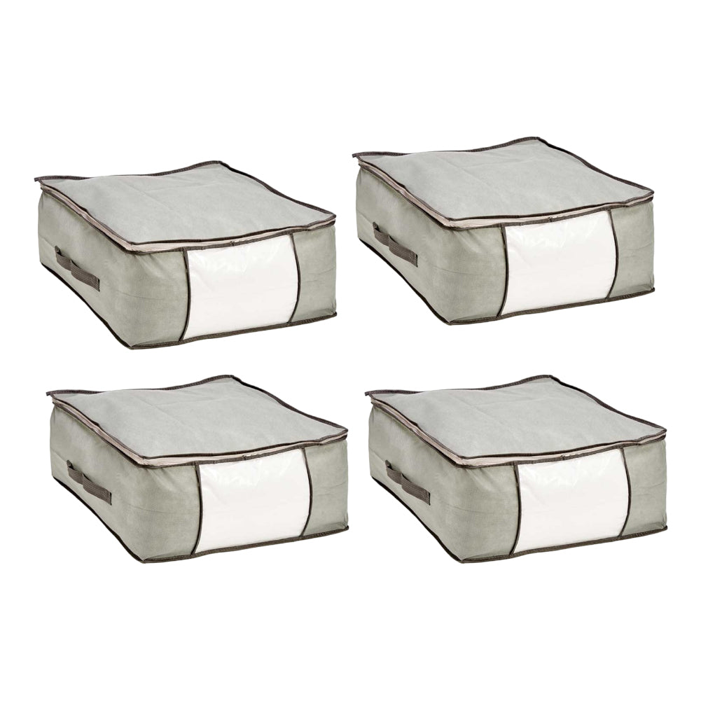 Scatole Kit 4pz Contenitori Indumenti Piumoni Vestiti Organizer Armadio 45X45X20