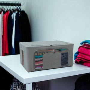 Scatole per Armadio 2pz 50x40x22cm Storage Box Struttura Metallo Pieghevole 2col