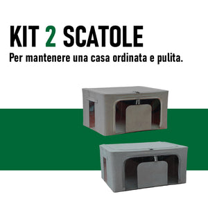 Scatole per Armadio 2pz 50x40x22cm Storage Box Struttura Metallo Pieghevole 2col