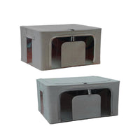 Scatole per Armadio 2pz 50x40x22cm Storage Box Struttura Metallo Pieghevole 2col