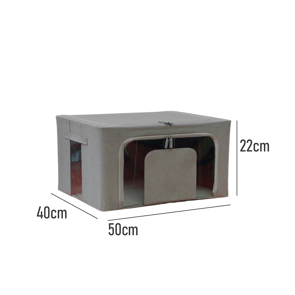 Scatole per Armadio 2pz 50x40x22cm Storage Box Struttura Metallo Pieghevole 2col