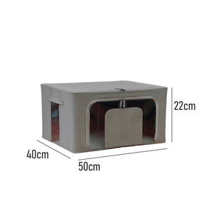 Scatole per Armadio 2pz 50x40x22cm Storage Box Struttura Metallo Pieghevole 2col