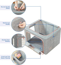 Scatole per Armadio 2pz 50x40x22cm Storage Box Struttura Metallo Pieghevole 2col