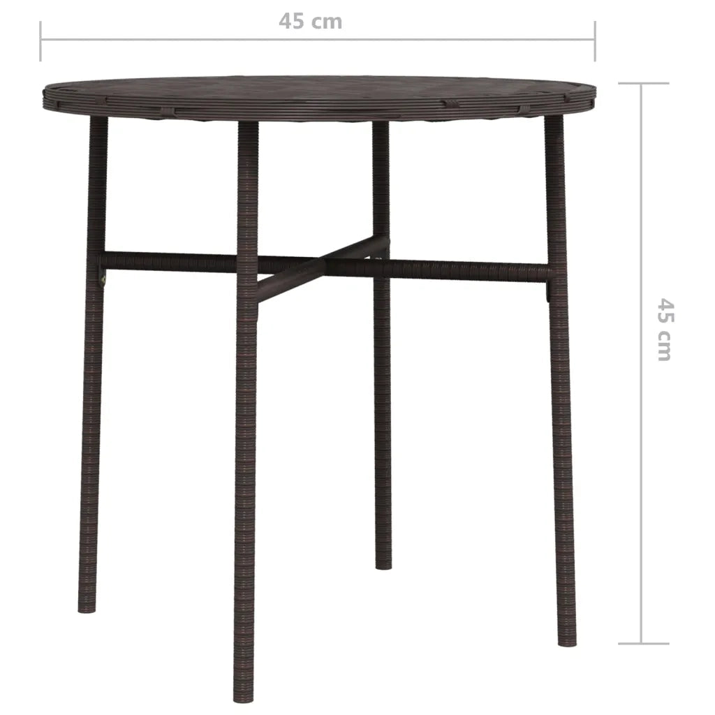 Tavolino da TÃ¨ Marrone 45 cm in Polyrattan cod mxl 34205