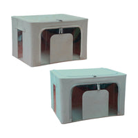 Scatole per Armadio 2pz 50x40x33cm Storage Box Struttura Metallo Pieghevole 2col