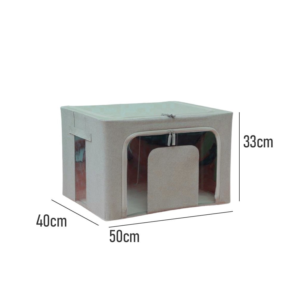Scatole per Armadio 2pz 50x40x33cm Storage Box Struttura Metallo Pieghevole 2col