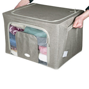 Scatole per Armadio 2pz 60x42x35cm Storage Box Struttura Metallo Pieghevole 2col