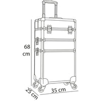 Trolley Makeup 3in1 Valigetta Nera Trucco Estetista Beauty Case Ruote Staccabili