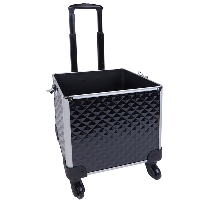 Trolley Makeup 4in1 Valigetta Nero Trucco Estetista Beauty Case Ruote Staccabili