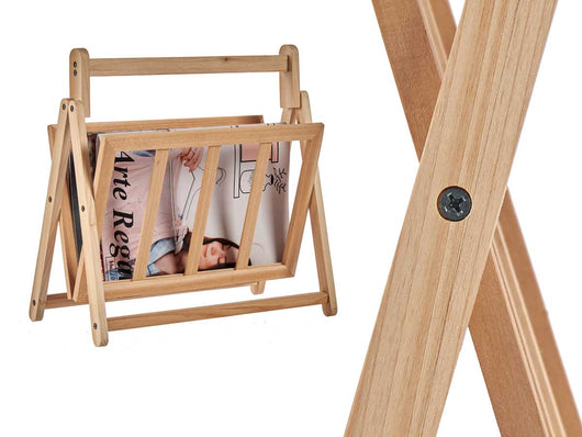 Porta Riviste in Legno Pieghevole Salvaspazio 36.5x30 H 37.5 cm