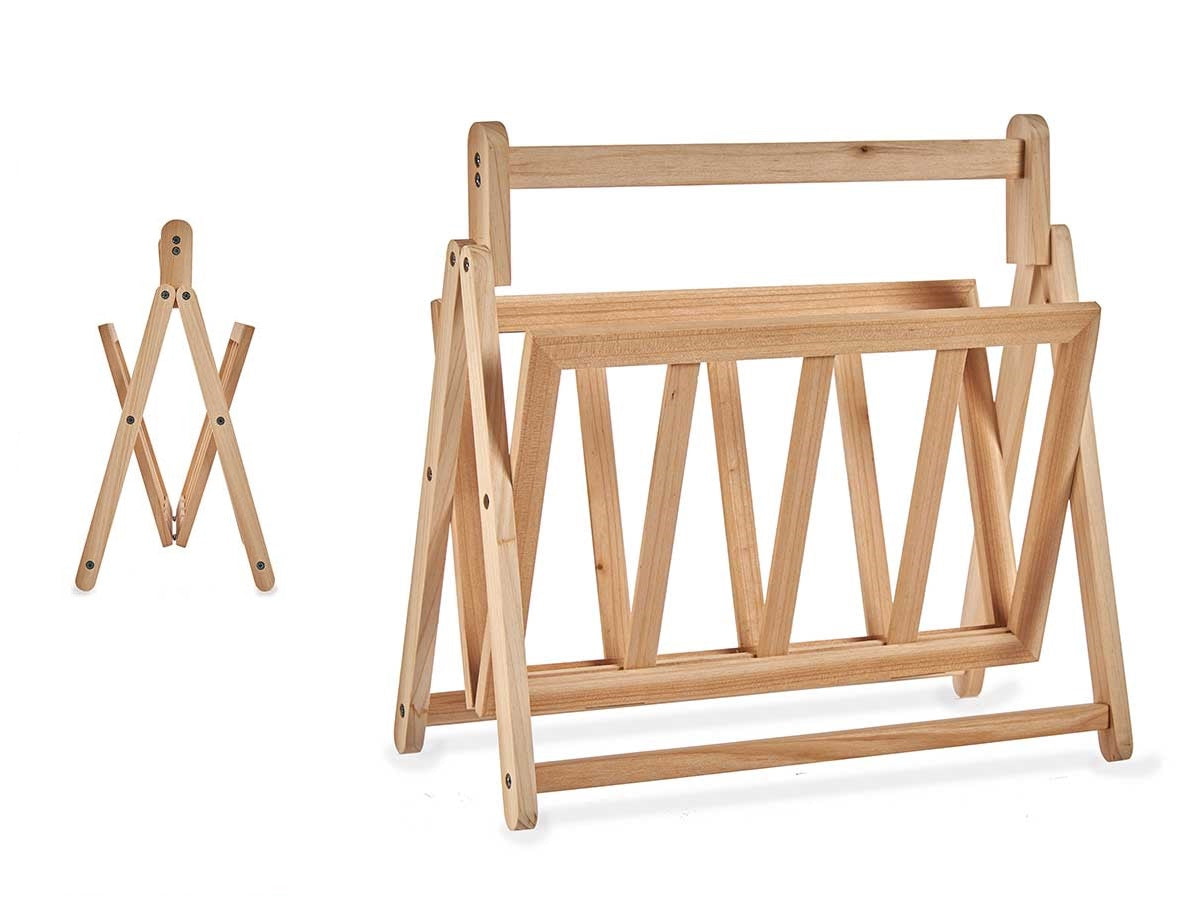 Porta Riviste in Legno Pieghevole Salvaspazio 36.5x30 H 37.5 cm