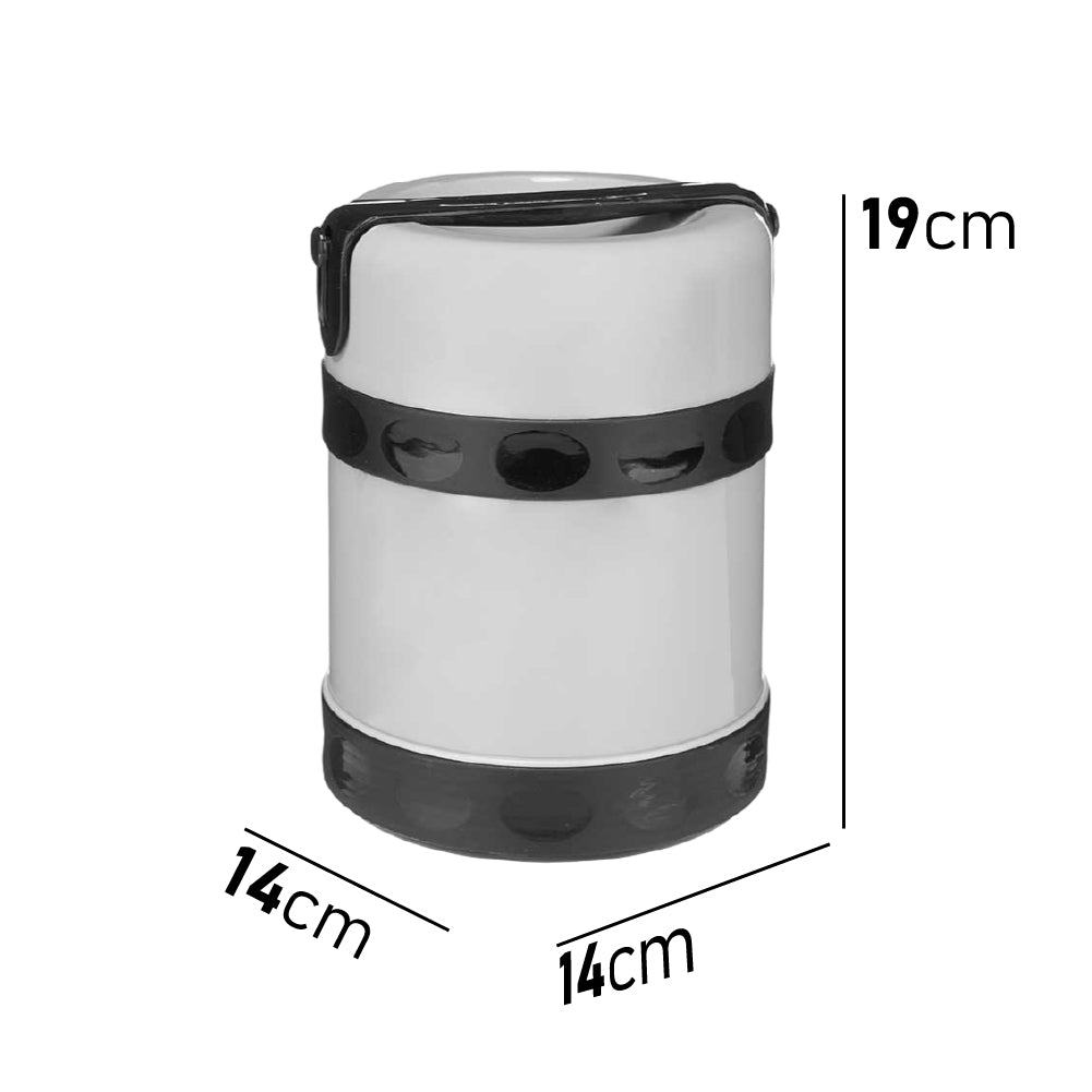 Porta Pranzo in Acciaio e Plastica Lunch Box 2 Contenitori  Capacità 1200 ml