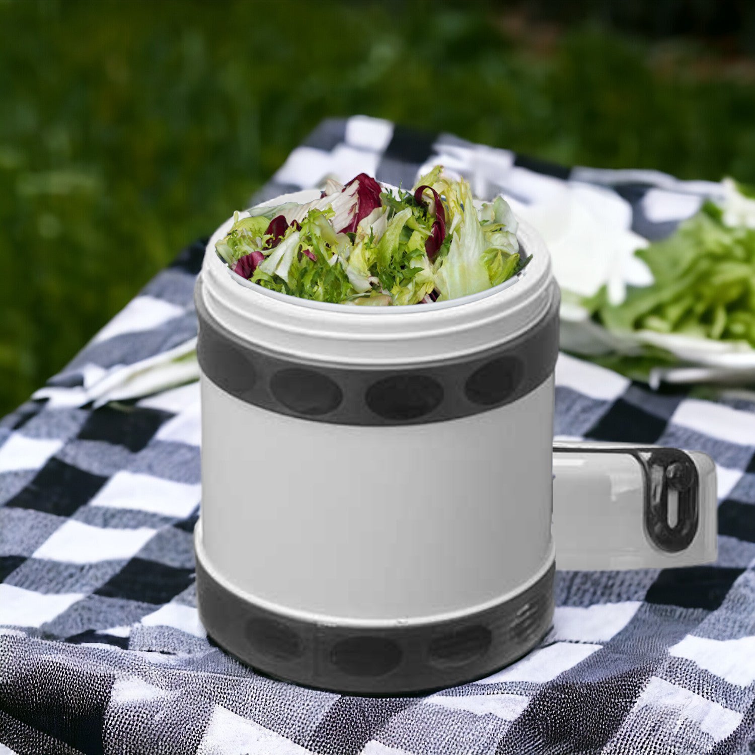 Porta Pranzo in Acciaio e Plastica Lunch Box 2 Contenitori  Capacità 1200 ml