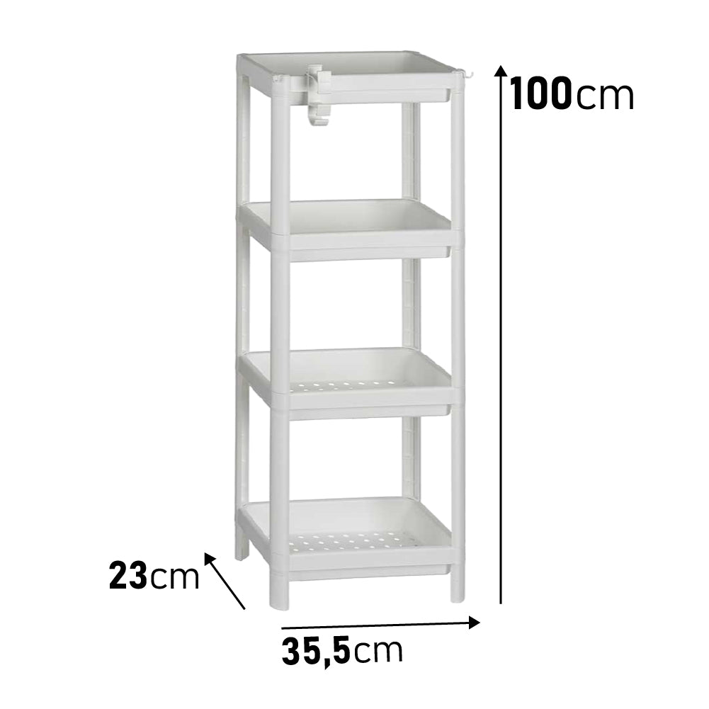Scaffale Multiuso 4 piani Salvaspazio per Casa, Ufficio, Lavoro 35.5x23 H 100CM