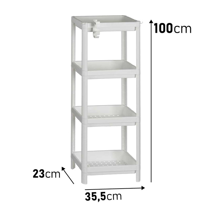 Scaffale Multiuso 4 piani Salvaspazio per Casa, Ufficio, Lavoro 35.5x23 H 100CM