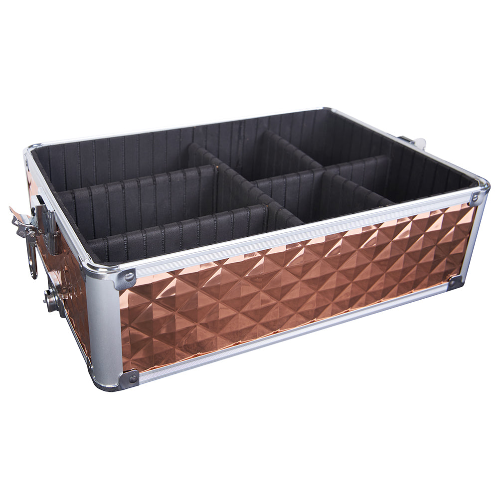 Trolley Makeup 4in1 Valigetta Oro Trucco Estetista Beauty Case Ruote Staccabili