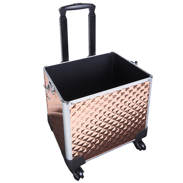 Trolley Makeup 4in1 Valigetta Oro Trucco Estetista Beauty Case Ruote Staccabili