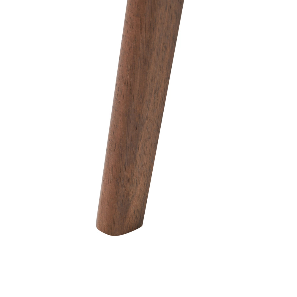 Set di 2 sedie da pranzo con struttura in legno di gomma marrone e beige chiaro, seduta in tessuto, senza braccioli, design retrò