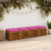 Cuscini per Sedia in 4 Pezzi VUGHT 4 pz 100% Poliestere Rosa 946291