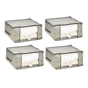 Scatole Kit 4pz Contenitori Indumenti Piumoni Vestiti Organizer Armadio 60x45x30