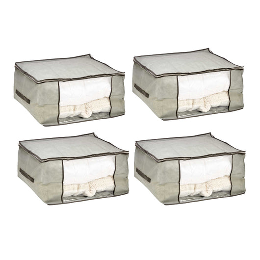 Scatole Kit 4pz Contenitori Indumenti Piumoni Vestiti Organizer Armadio 60x45x30