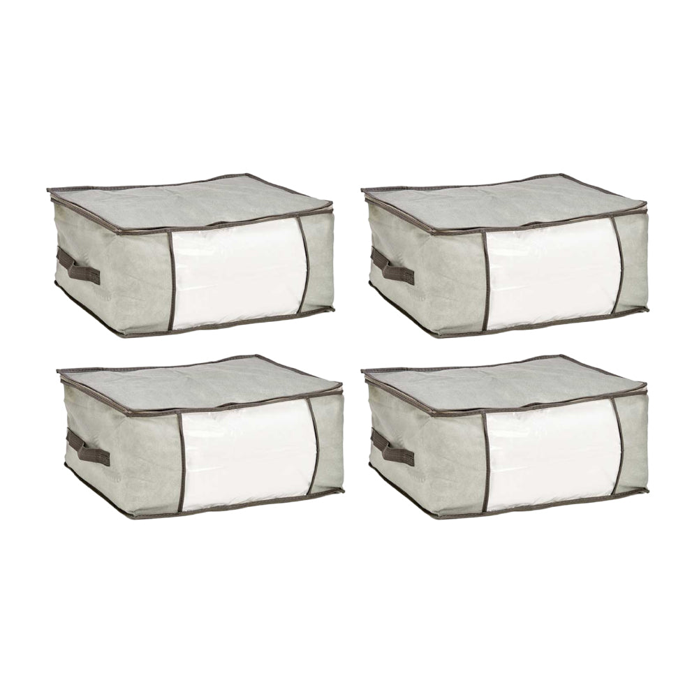 Scatole Kit 4pz Contenitori Indumenti Piumoni Vestiti Organizer Armadio 45X30X20