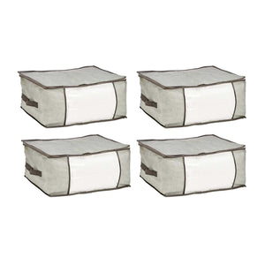 Scatole Kit 4pz Contenitori Indumenti Piumoni Vestiti Organizer Armadio 45X30X20