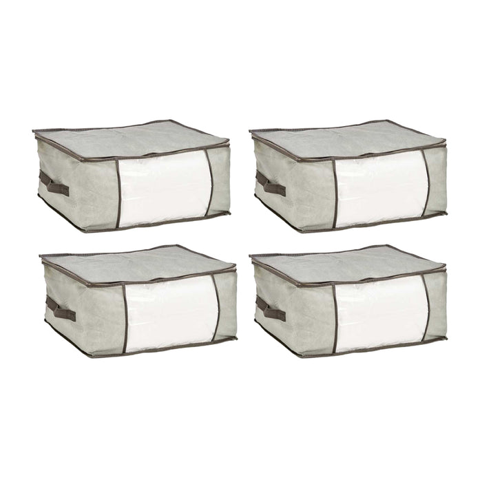 Scatole Kit 4pz Contenitori Indumenti Piumoni Vestiti Organizer Armadio 45X30X20