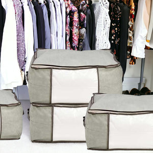 Scatole Kit 4pz Contenitori Indumenti Piumoni Vestiti Organizer Armadio 45X30X20