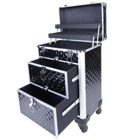 Trolley Makeup Alluminio Valigetta Trucco Estetista Beauty Case Nero