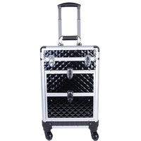 Trolley Makeup Alluminio Valigetta Trucco Estetista Beauty Case Nero