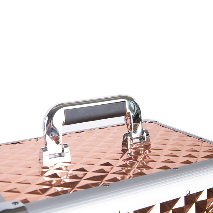 Trolley Makeup in Alluminio Valigetta Trucco Estetista Beauty Case Oro