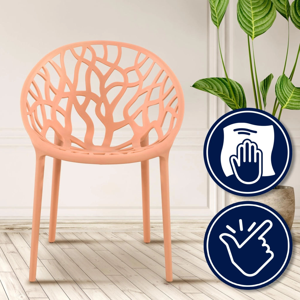 Set 4 sedie da giardino HOPE Pesca