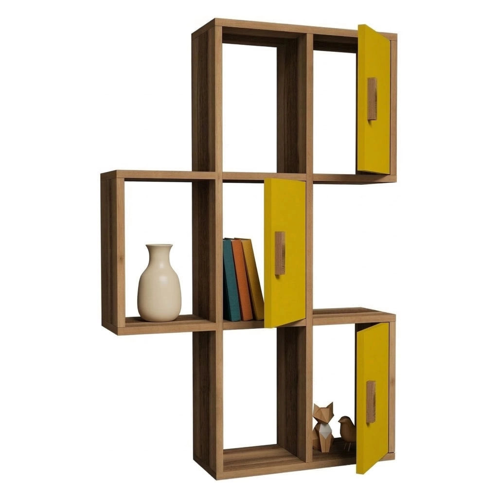 Carzano, Mensola 7 Ripiani, 50x20x113h cm Marrone Noce