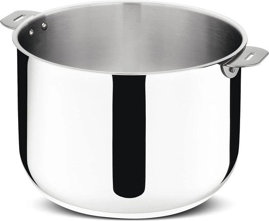 Pentola da cucina 26 cm acciaio inox 18/10 di alta qualità, staccabile per forno a induzione, realizzato in Italia.