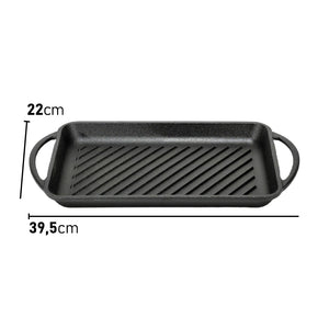 Bistecchiera in Ghisa  2 Manici Antiaderente Tutti i PianiCottura 39.5/33 X 22cm