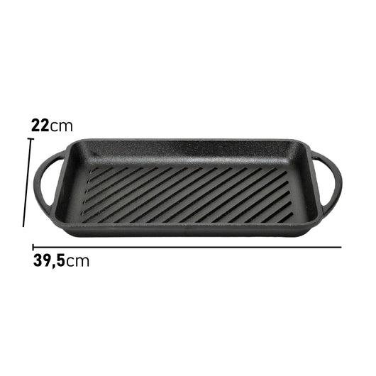 Bistecchiera in Ghisa  2 Manici Antiaderente Tutti i PianiCottura 39.5/33 X 22cm